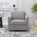 360 Degree Swivel Armchair, Skin Friendly Fabric, Ergonomic Design, Brass Nail Decorative Armchair by Unique Piece Furniture