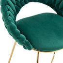 Accent Chairs Set of 2, Velvet Side Chairs with Gold Legs, Mid-Century Upholstered Dining Chairs for Living Room, Kitchen, Bedroom, Beauty Room