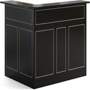 L-Shaped Home Bar Cabinet With Stemware Racks, 4 Tier Corner Unit, Liquor Wine Bar Table & Reception Desk For Home Pub - Black by HouseOfZazla