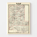Vintage Map of Fayette County, Illinois 1876