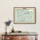 Vintage Map of Effingham County, Illinois 1876