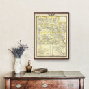 Vintage Map of Clay County, Illinois 1876
