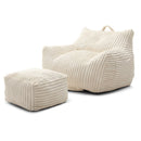 Giant Bean Bag Chair With Armrests And Footstool by HouseOfZazla