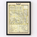Vintage Map of Clay County, Illinois 1876