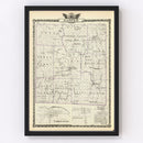 Vintage Map of Jasper County, Illinois 1876