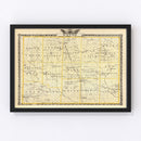 Vintage Map of Wayne County, Illinois 1876