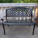 Outdoor Aluminum Modern 40-in Black Patio Bench Loveseat