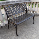 Outdoor Aluminum Modern 40-in Bronze Patio Bench Loveseat