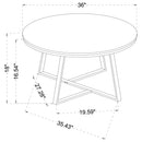 Donovan - Coffee Table With Round Top - White by HouseOfZazla