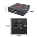 Outdoor 50000 BTU Propane Fire Pit, Dark Grey, with Tank Holder
