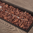 AIDAN RETANGLE IRON FIRE PIT - 50,000 BTU TANK OUTSIDE