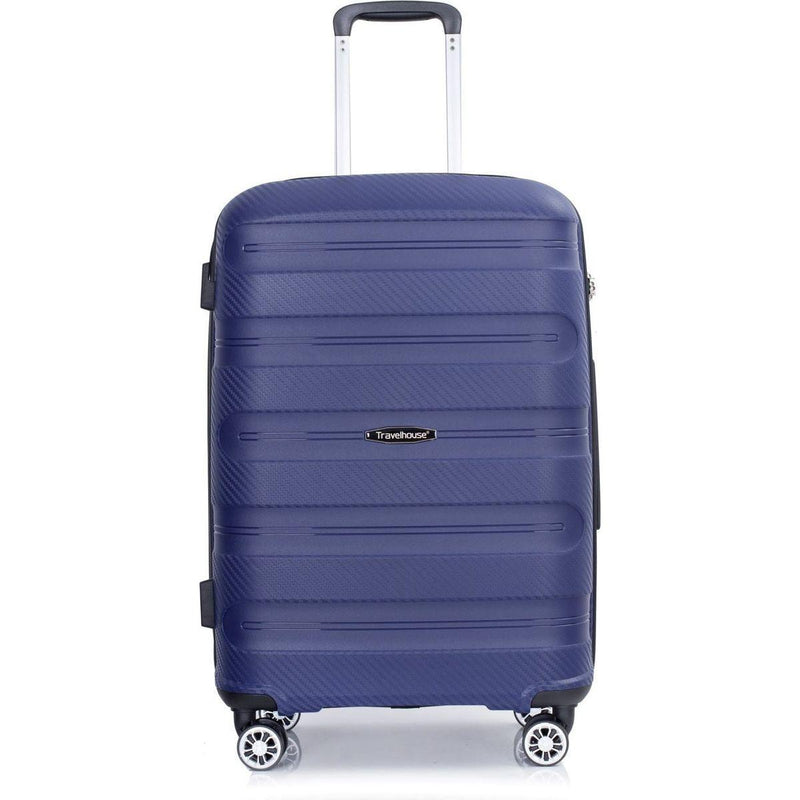 Hardshell Suitcase Spinner Wheels PP Luggage Sets Lightweight Durable Suitcase with TSA Lock,3-Piece Set (20/24/28), Navy