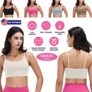 Women Strap Sport Bras Padded StrappyÊCrop Square Neck Low Impact Bras SexyÊFitnessÊTank Tops with Removable Pads Flat Straps for Gym Yoga Workout Run