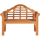 49 Inch Eucalyptus Wood Outdoor Folding Bench with Backrest Armrest for Patio Garden
