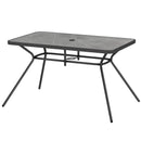 49 Inch Patio Rectangle Dining Table with Umbrella Hole-Gray by LJGDeals