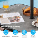 49 Inch Patio Rectangle Dining Table with Umbrella Hole-Gray by DirectDeals