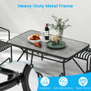 49 Inch Patio Rectangle Dining Table with Umbrella Hole-Gray by DirectDeals