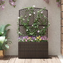49 Inch Raised Garden Bed with Trellis and Wicker Planter Box by LJGDeals