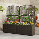 49 Inch Raised Garden Bed with Trellis and Wicker Planter Box by LJGDeals
