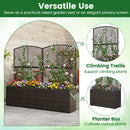 49 Inch Raised Garden Bed with Trellis and Wicker Planter Box