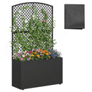 49 Inch Raised Garden Bed with Trellis and Wicker Planter Box by LJGDeals