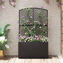 49 Inch Raised Garden Bed with Trellis and Wicker Planter Box by LJGDeals
