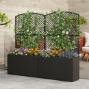 49 Inch Raised Garden Bed with Trellis and Wicker Planter Box