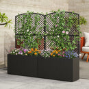 49 Inch Raised Garden Bed with Trellis and Wicker Planter Box by LJGDeals