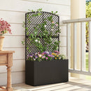 49 Inch Raised Garden Bed with Trellis and Wicker Planter Box by LJGDeals