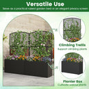 49 Inch Raised Garden Bed with Trellis and Wicker Planter Box by LJGDeals
