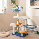 49 Inches Tall Cat Tree with UFO Top Perch Space Capsule and Sisal Scratching Posts-Blue by LJGDeals