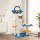 49 Inches Tall Cat Tree with UFO Top Perch Space Capsule and Sisal Scratching Posts-Blue by LJGDeals