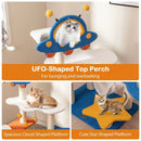 49 Inches Tall Cat Tree with UFO Top Perch Space Capsule and Sisal Scratching Posts-Blue by LJGDeals