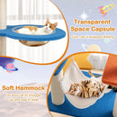49 Inches Tall Cat Tree with UFO Top Perch Space Capsule and Sisal Scratching Posts-Blue by LJGDeals