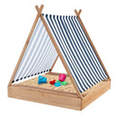 49 x 48 Inch Kids Wooden Sandbox with Cover and 2 Bench Seats by LJGDeals