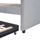 Upholstered Daybed Sofa Bed With Trundle Bed And Wood Slat by HouseOfZazla