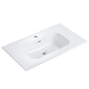 Glossy White Ceramic Integrated Basin by HouseOfZazla