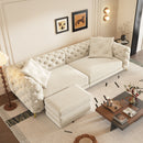 3 In 1 Convertible Sleeper, Deep Seat Pull Out Sofa Bed, Button Tufted