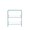 Tempered Clear Bent Glass Side Table Sofa Table, Multi Purpose Use, Premium Tempered Glass - Transparent by Unique Piece Furniture