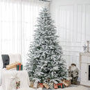 HOMCOM 8ft Snow Flocked Artificial Christmas Tree