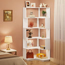 6 Tier Corner Bookshelf, L-Shaped Freestanding Shelf With Anti Drop Panels by HouseOfZazla