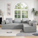 Modern L-Shape Modular Sectional Sofa, Compressed Design by HouseOfZazla