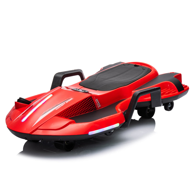 24V Kids Ride On Electric scooter w/ helmet knee pads,24v ride on toy for kids,Spray function,2WD 400w wheel-hub motor,5.59-6.84MPH,Gravity Steering,Use for 1-2 hours,Exercise your child age 6+.