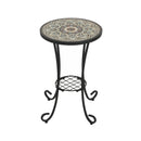 Patio Side Table with Shelf, Brown and Black by HouseOfZazla