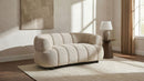 Whitney Contemporary Channel Tufted Boucle Upholstered Loveseat