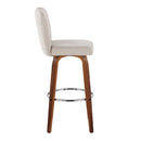 Henry - Contemporary Fixed Height Barstool With Swivel With Round Footrest (Set of 2) by HouseOfZazla