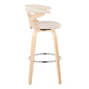 Gardenia - Contemporary Fixed Height Barstool With Swivel With Round Footrest (Set of 2) by HouseOfZazla