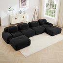 U-Shaped Modular Sofa with Breathable Corduroy Fabric