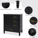 30" Bathroom Vanity With Sink, 3 Drawers, Adjustable Feet by HouseOfZazla