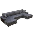 U-Shaped Convertible Sofa, 4 Seater Large Living Room Lounge by HouseOfZazla